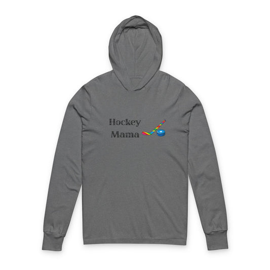 Hockey Mama Unisex Hooded Long Sleeve Tee, Sports Apparel, Gift for Moms, Hockey Fan Gear, Casual Wear, Birthday Gift